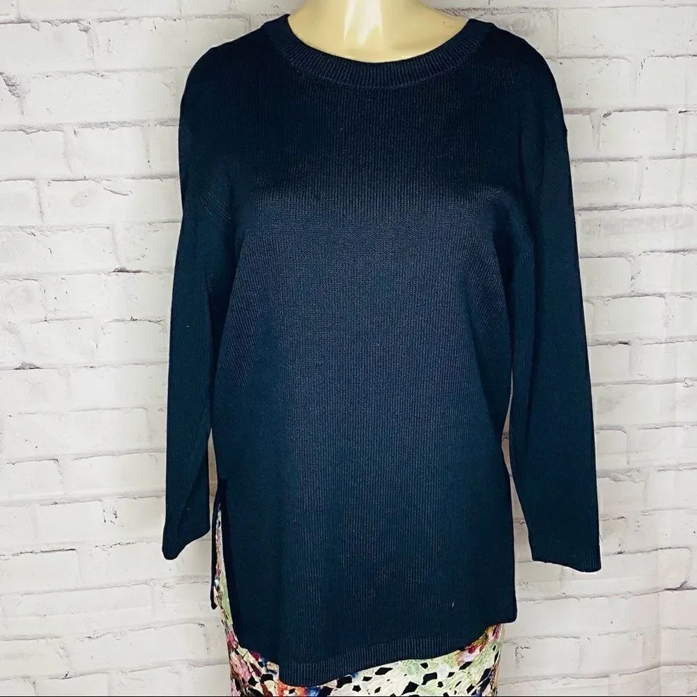 ST.John basics black Santana knit sweater size S